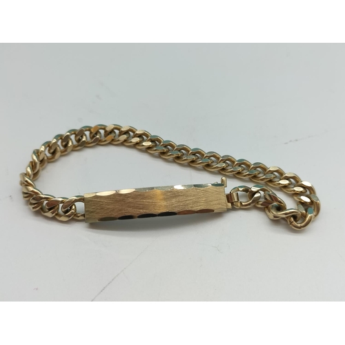 443 - Romunda USA Gold Tone Identity Bracelet.