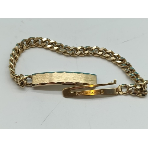 443 - Romunda USA Gold Tone Identity Bracelet.