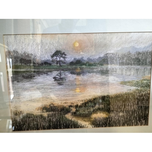 446 - 3 x Framed and Mounted Landscape Scene Watercolours. Some Signed. One has Cracked Glass. Largest bei... 