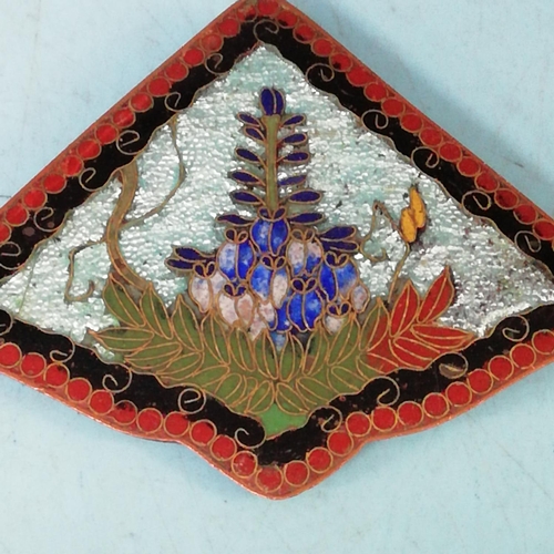 63 - Early/Mid 20th Century Japanese cloisonne on Copper Page Weights with Floral decoration (4)