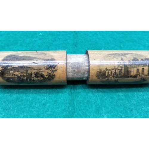 81 - Mauchline Ware 10cm Needle Case 'The Kyles of Bute and Aquarium Rothesay'.