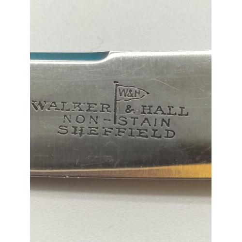 86 - Walker & Hall, Sheffield Cased Silver Hallmarked Handles Knife Set