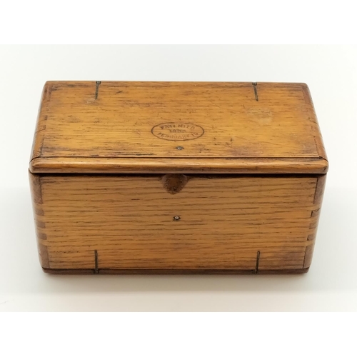 9 - Wooden Box containing Singer Sewing Machine Parts. Marked February 19th 1889 to Lid. 9cm High, 17cm ... 