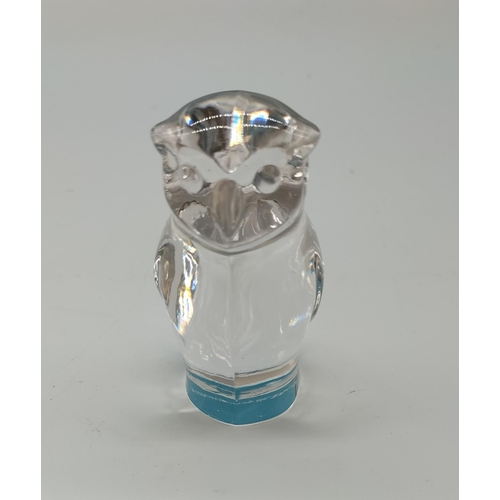 49 - Villeroy & Boch Signed Crystal Glass Owl. 9cm Tall.