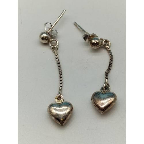 56 - Silver Heart Earrings.