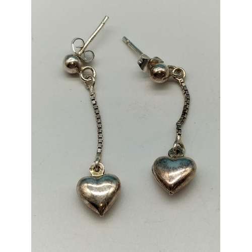 56 - Silver Heart Earrings.