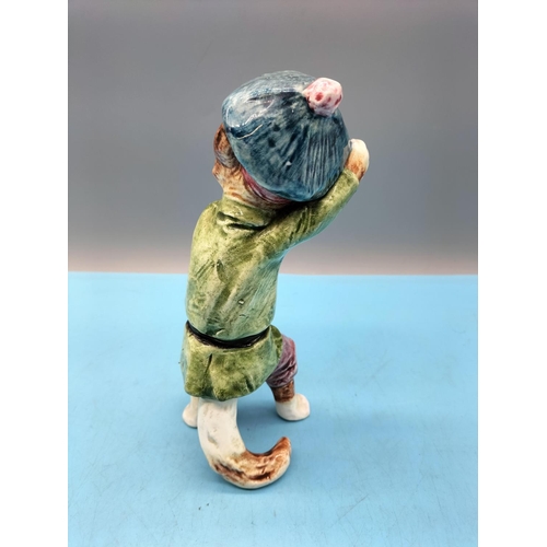 717 - Ceramic Cat Golfing Figure. 20cm Tall. Impressed 7979/64