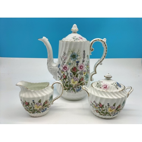 137 - Aynsley 19 Piece Part Coffee Set in the 'Wild Tudor' Pattern to include Coffee Cups and Saucers (8),... 