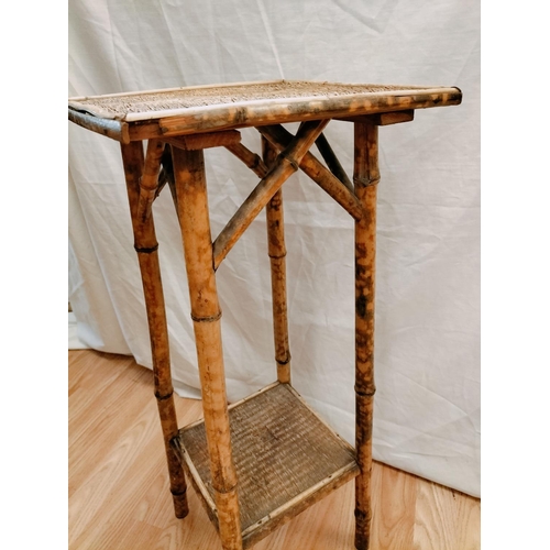 143 - Bamboo Plant Stand. 66cm high, 28cm x 28cm. Collection Only.