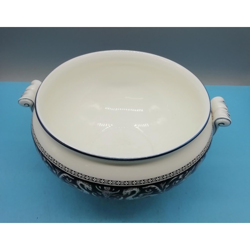 149 - Wedgwood Bowl in the Dark Blue 'Florentine' Pattern. 15cm High, 30cm Diameter.