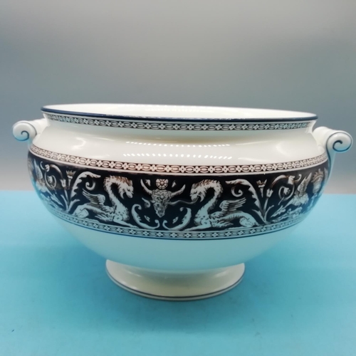 149 - Wedgwood Bowl in the Dark Blue 'Florentine' Pattern. 15cm High, 30cm Diameter.