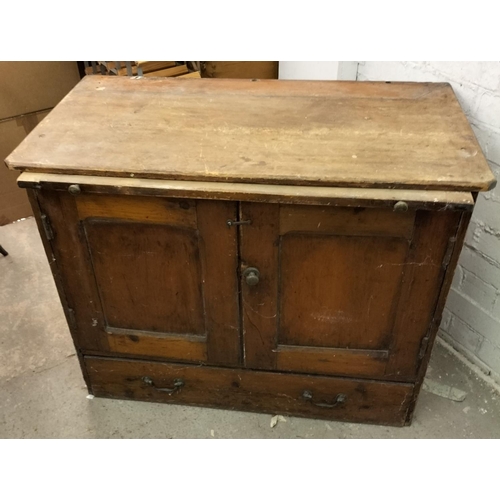 150A - Pitch Pine Clerks Desk 83cm High, 54cm x 103cm. Collection Only.