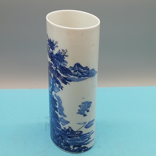 190 - Mid 20th Century Chinese Blue and White 24.5cm Vase decorated with Fisherman in Landscape Pattern.