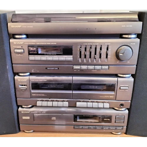 230 - Sharp Stacking System including Turntable, Radio, Tape Deck and CD Player. Collection Only.