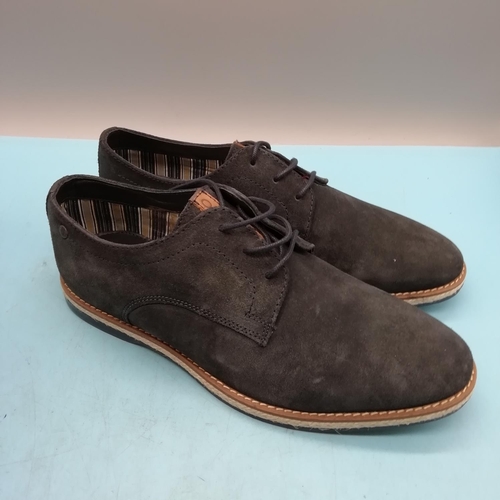 250 - Boxed Gent's Base of London Navy Suede Shoes. UK Size 5 EU 39.