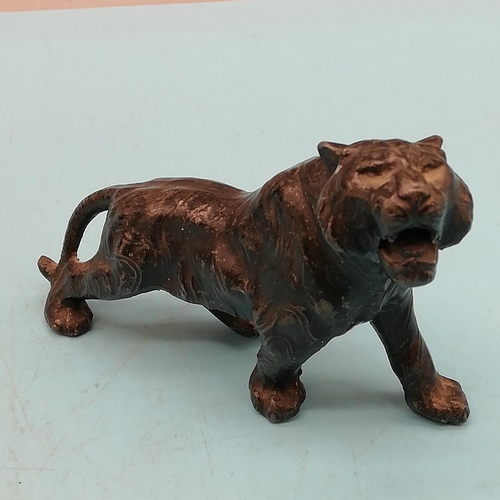 254 - Chinese Incense Burner Modelled as a Buffalo (9cm High) plus Chinese Cast Metal Figure of a Tiger. B... 