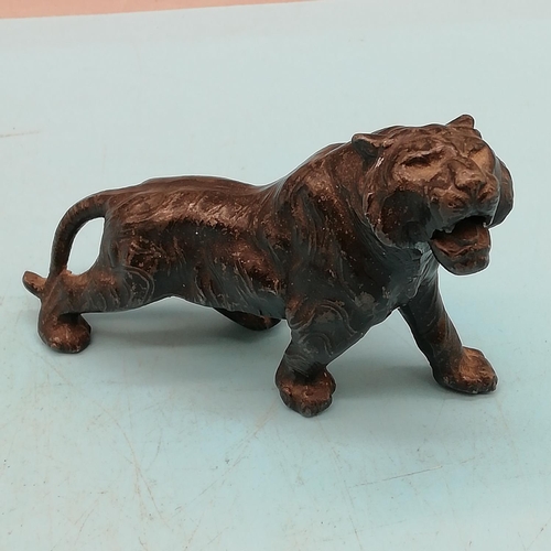 254 - Chinese Incense Burner Modelled as a Buffalo (9cm High) plus Chinese Cast Metal Figure of a Tiger. B... 