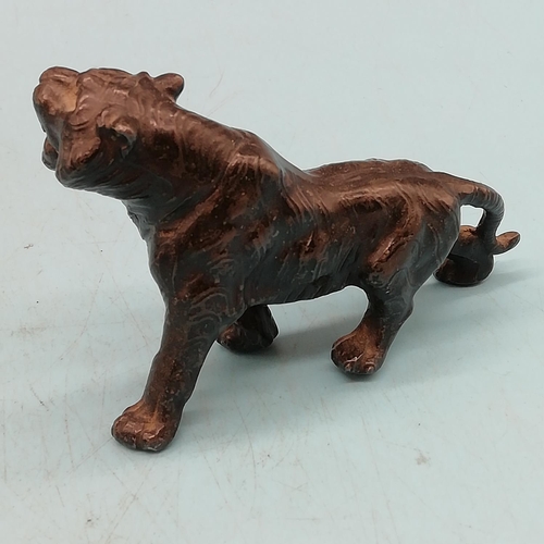 254 - Chinese Incense Burner Modelled as a Buffalo (9cm High) plus Chinese Cast Metal Figure of a Tiger. B... 