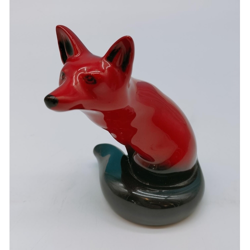 26 - Royal Doulton Flambe Figure of a Fox. 11cm Tall.