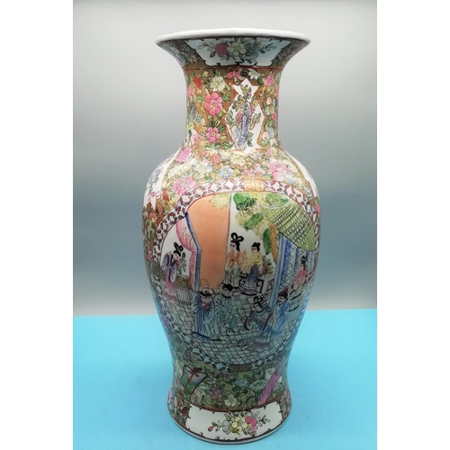 273 - Large 48cm Chinese Canton Famille Rose Vase. c1930-1950.