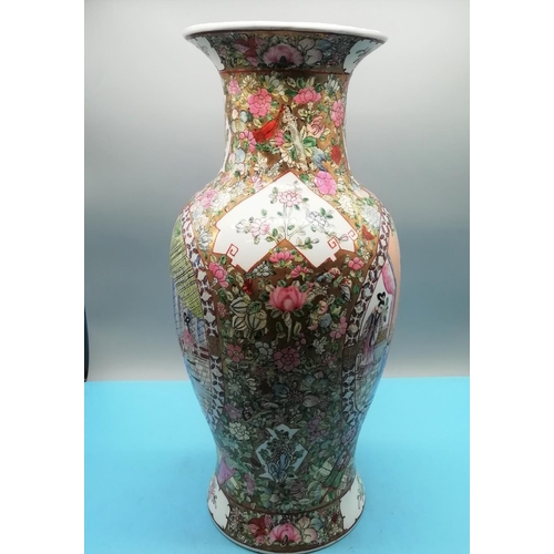 273 - Large 48cm Chinese Canton Famille Rose Vase. c1930-1950.