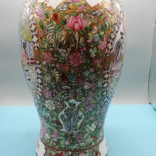 273 - Large 48cm Chinese Canton Famille Rose Vase. c1930-1950.