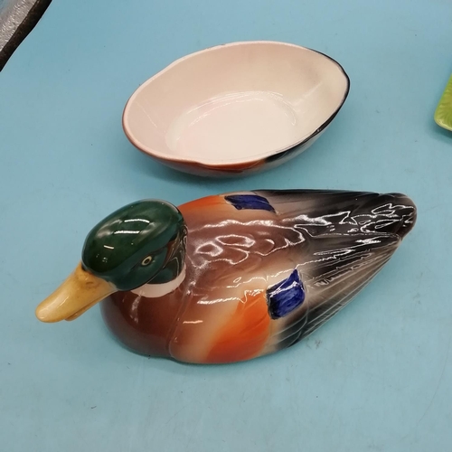 285 - Mallard Duck Tureen/Dish plus Beswick 'Log Cabin' Butter Dish.