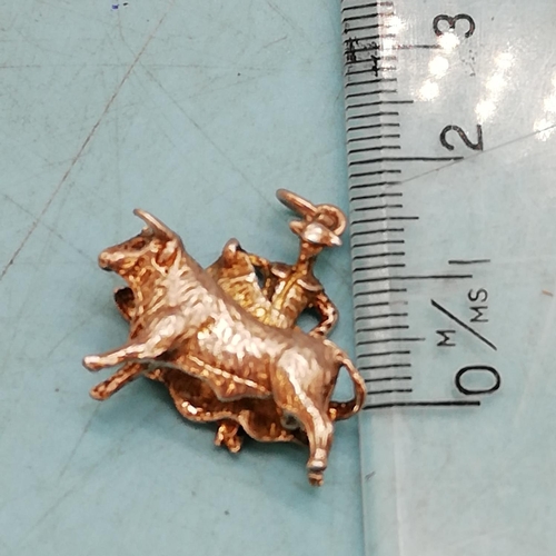 309 - Silver 'Matador & Bull' Charm.