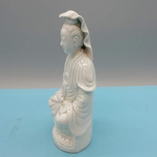 318 - 20th Century Chinese Blanc de Chine 18cm Figure. Slight A/F to Headdress.