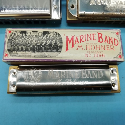 319 - Collection of Vintage Hohner Harmonicas including Early Auto Valve Harp, Marine Band, Blues Band, Su... 