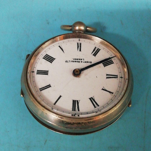 320 - Short and Mason Ltd, London Pocket Watch Pedometer c1880. A/F Overwound. Requires Attention.