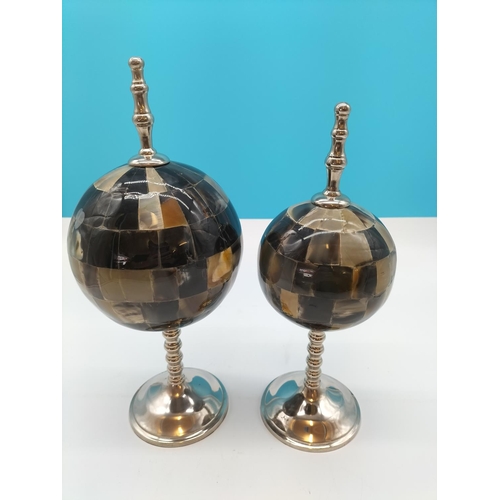 322 - Semi Precious Globe Ornaments. Tallest being 35cm