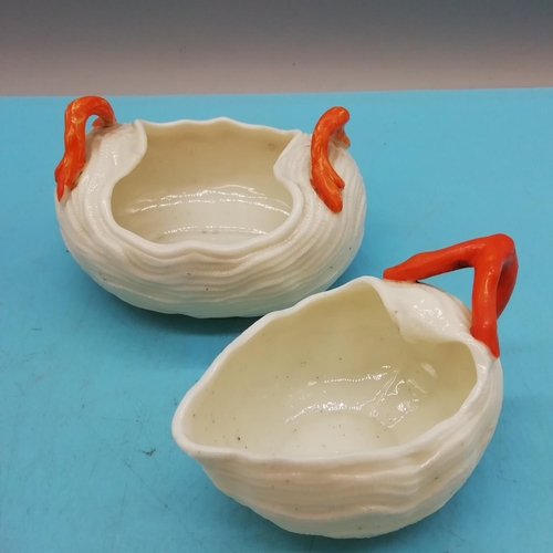 327 - Victorian Milk Glass Jug and Bowl. (11cm x 10cm x 6cm).