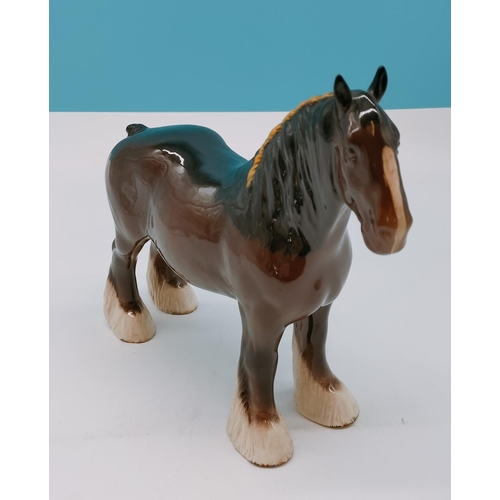 37 - Royal Doulton Figure of a Braided Shire Horse. 22cm High x 25cm.