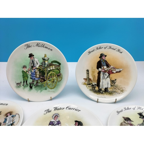 377 - Wedgwood China Limited Edition Complete Set (8 Plates) 'Street Sellers of London'. 21cm Diameter.