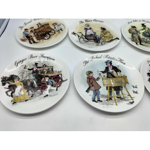 377 - Wedgwood China Limited Edition Complete Set (8 Plates) 'Street Sellers of London'. 21cm Diameter.