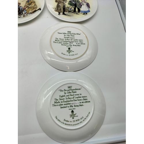 377 - Wedgwood China Limited Edition Complete Set (8 Plates) 'Street Sellers of London'. 21cm Diameter.