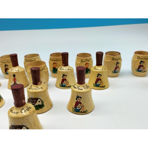 381 - Collection of Souvenir Ware to include Miniature Bells and Barrels. Tallest being 9cm.