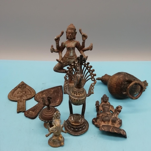 384 - Collection of Indian Brass and Metal Hindu Items.