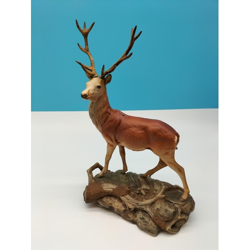 392 - Beswick Figure of a Stag on a Rock. 35cm High x 23cm.