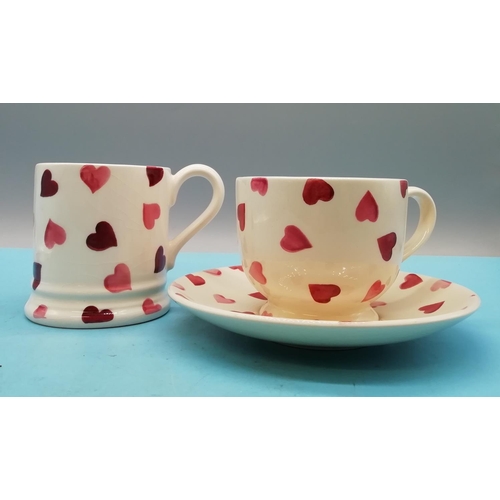 397 - Emma Bridgewater 'Pink Hearts' Cup and Saucer plus 9.5cm Mug.