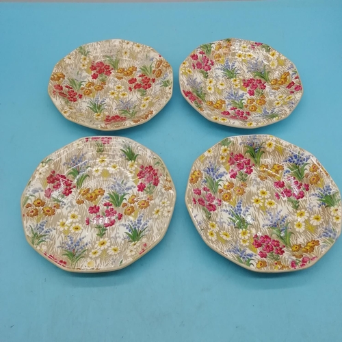 398 - c1930's Royal Winton Grimwades Items (11) in the 'Marguerite' Pattern to include Square Side Plates ... 