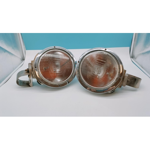 401 - Pair of Hella Truck Spotlights with Brackets. 22cm Diameter.