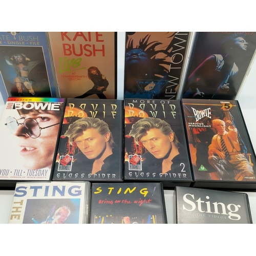 411 - VHS Videos (11) to include David Bowie, Sting, Kate Bush, etc.