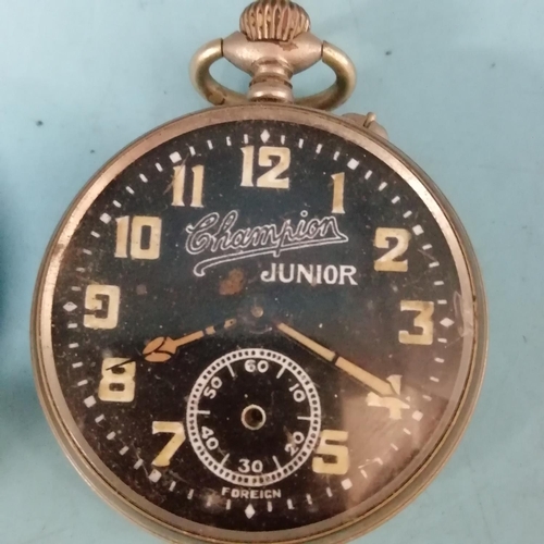 417 - Collection of Vintage Pocket Watches for Restoration including Remontoir Half Hunter, Stowa, Smiths,... 