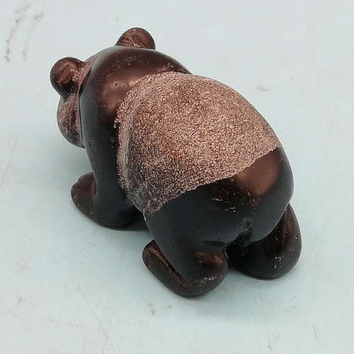 418 - Chinese Soapstone Carving of a Bear plus Polished Stone Carving of a Panda. Both 4cm High x 6cm.