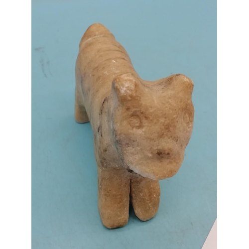 430 - Possible Ancient Near Eastern Stone Carving of a Tiger. 8cm High x 11cm.