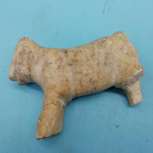 430 - Possible Ancient Near Eastern Stone Carving of a Tiger. 8cm High x 11cm.