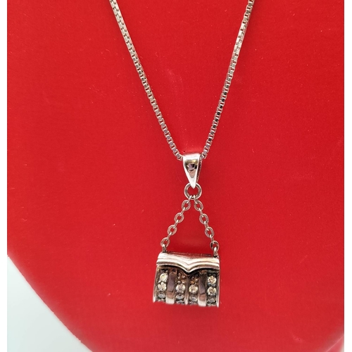 44 - 925 Silver Handbag Charm on 925 Chain.