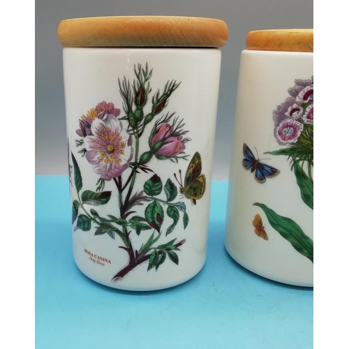 447 - Portmeirion 17cm Storage Jars (3) in the 'Botanic Garden' Pattern.